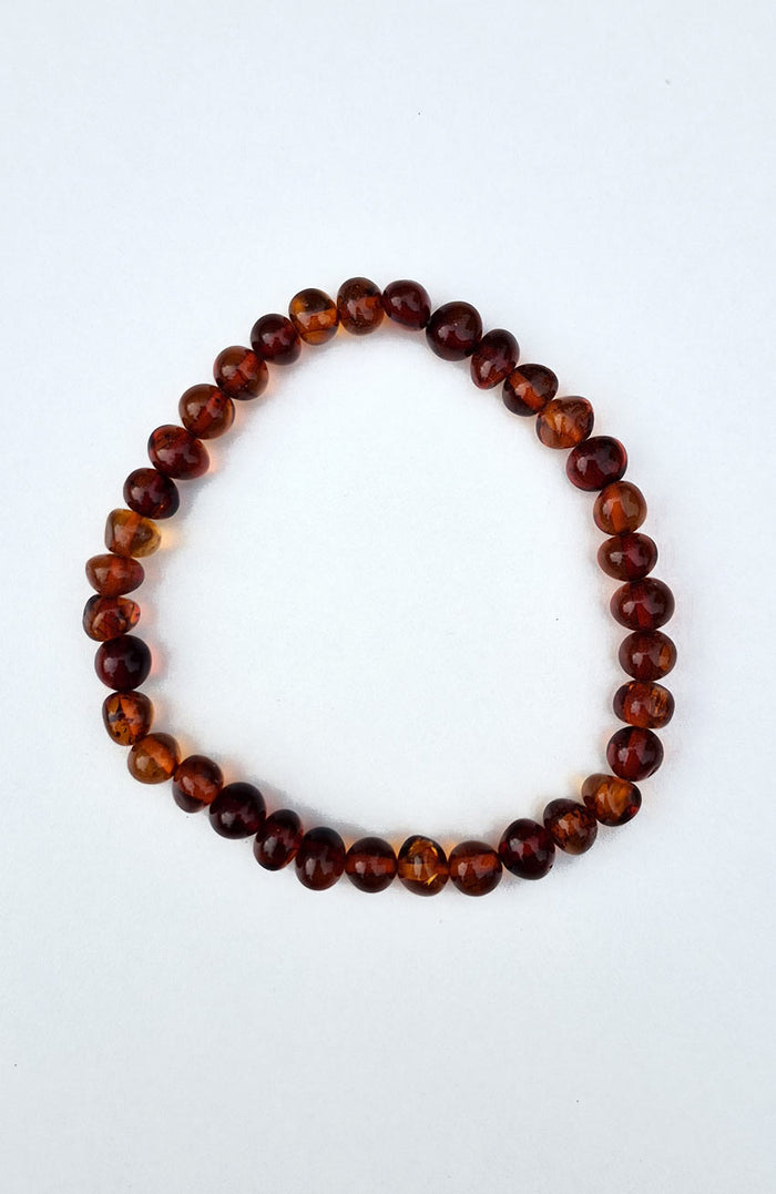 100% Certified Polished Baltic Cognac Amber Bracelet - 3 Sizes