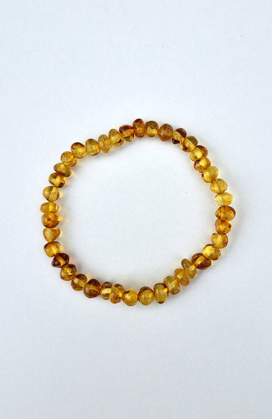 100% Certified Polished Baltic Honey Amber Bracelet - 3 Sizes