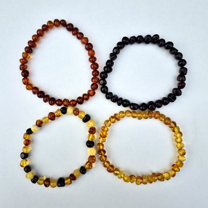 100% Certified Polished Baltic Honey Amber Bracelet - 3 Sizes