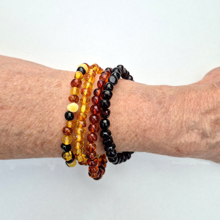 100% Certified Polished Baltic Honey Amber Bracelet - 3 Sizes
