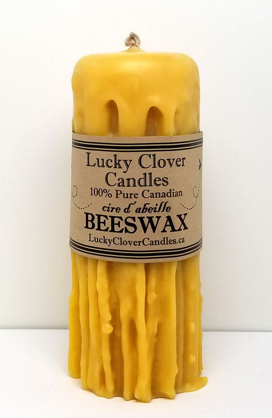 100% Pure Beeswax Hand Dripped Pillar 2"x6"