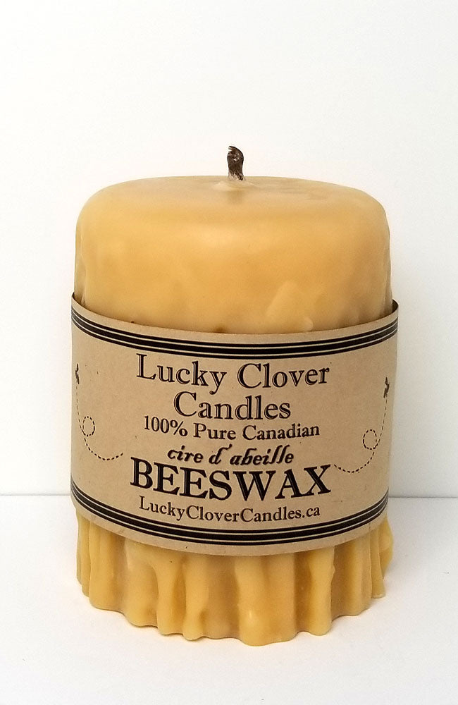 100% Pure Beeswax Hand Dripped Pillar 3"x4"