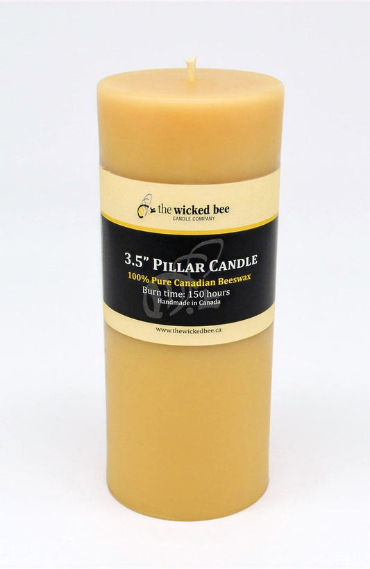 100% Pure Beeswax Pillar 3.5"x9"