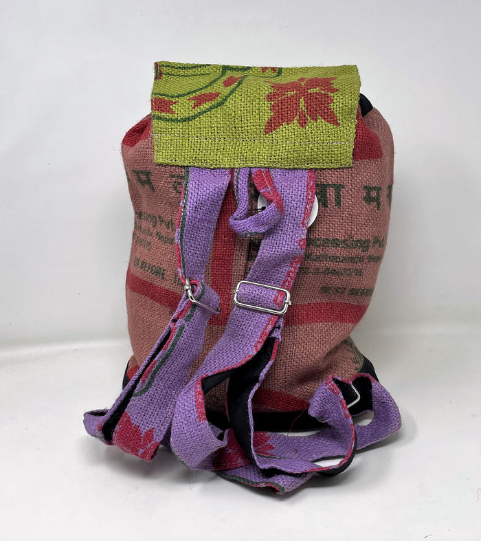 100% Recycled Jute, Handmade Large Bag Backpack