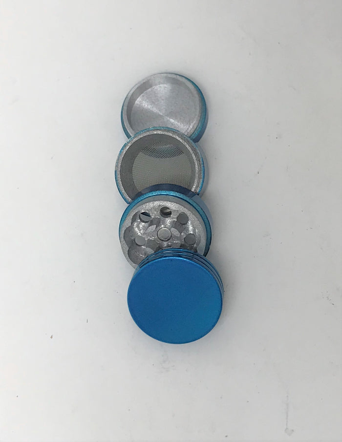 1.25" Herb Grinder with Pollen Catcher and Magnetic Lid - 4 Piece in TEAL