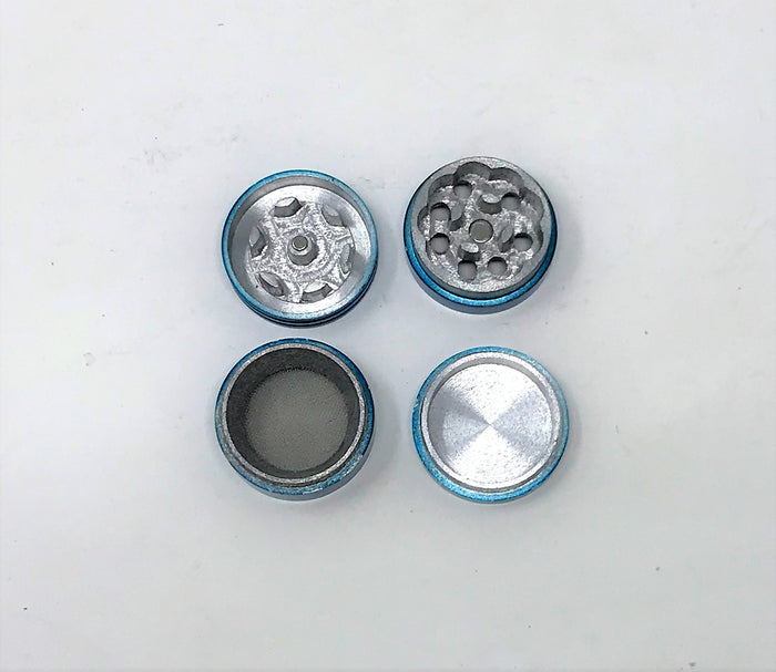 1.25" Herb Grinder with Pollen Catcher and Magnetic Lid - 4 Piece in TEAL