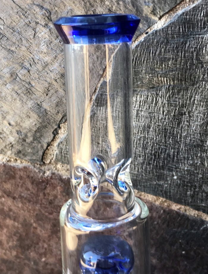 12.5" Straight Thick Glass Bong w/10 Arm Tree Perc w/2 - 14mm Bowls & Ice Catcher