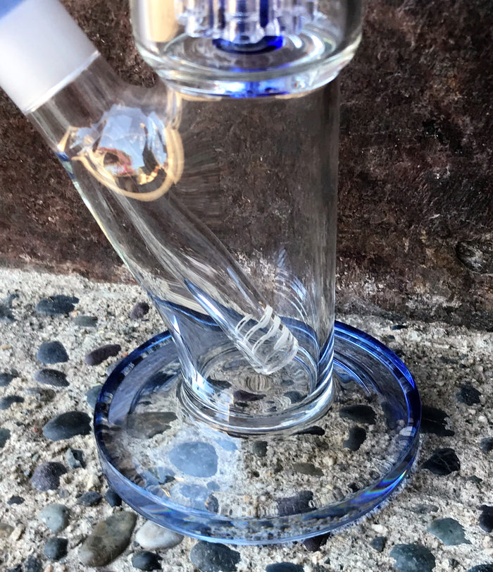 12.5" Straight Thick Glass Bong w/10 Arm Tree Perc w/2 - 14mm Bowls & Ice Catcher