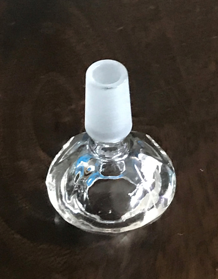 14mm Male Large Glass Diamond Bowl - All Clear