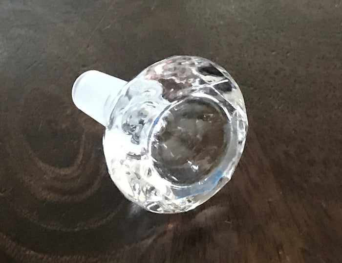 14mm Male Large Glass Diamond Bowl - All Clear