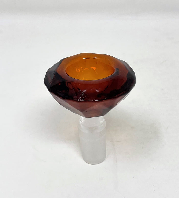 14mm Male Thick Amber Diamond Large Bowl