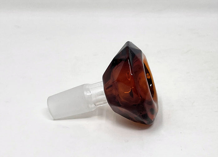 14mm Male Thick Amber Diamond Large Bowl