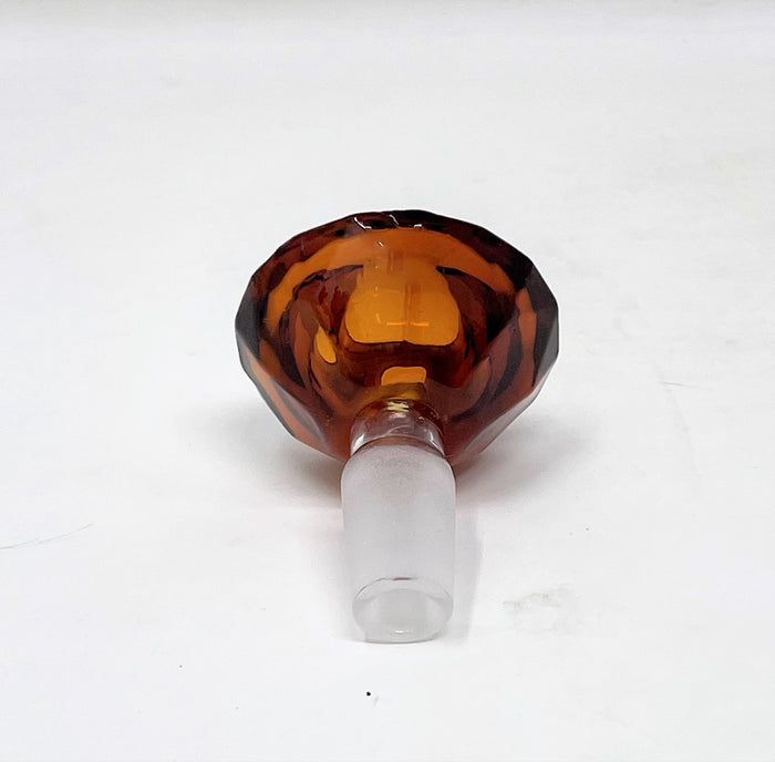 14mm Male Thick Amber Diamond Large Bowl