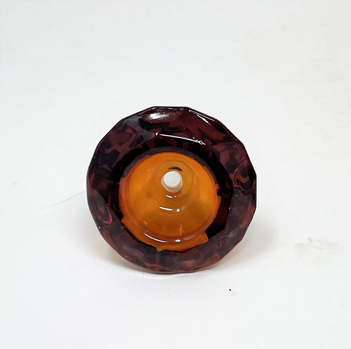 14mm Male Thick Amber Diamond Large Bowl