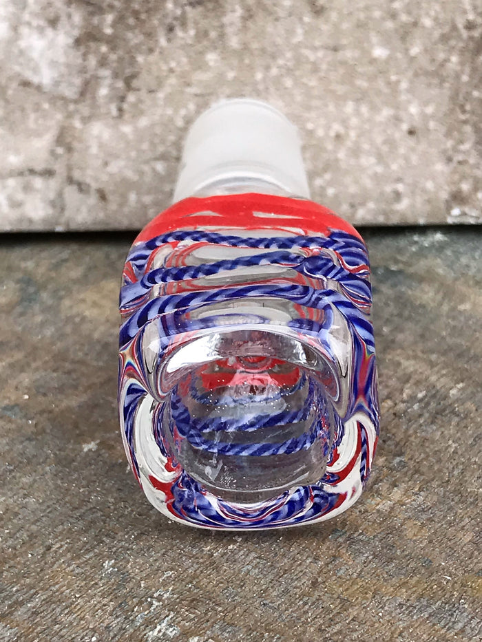 18mm Male Thick Glass, Square Shape, Herb Bowl - Colors may vary