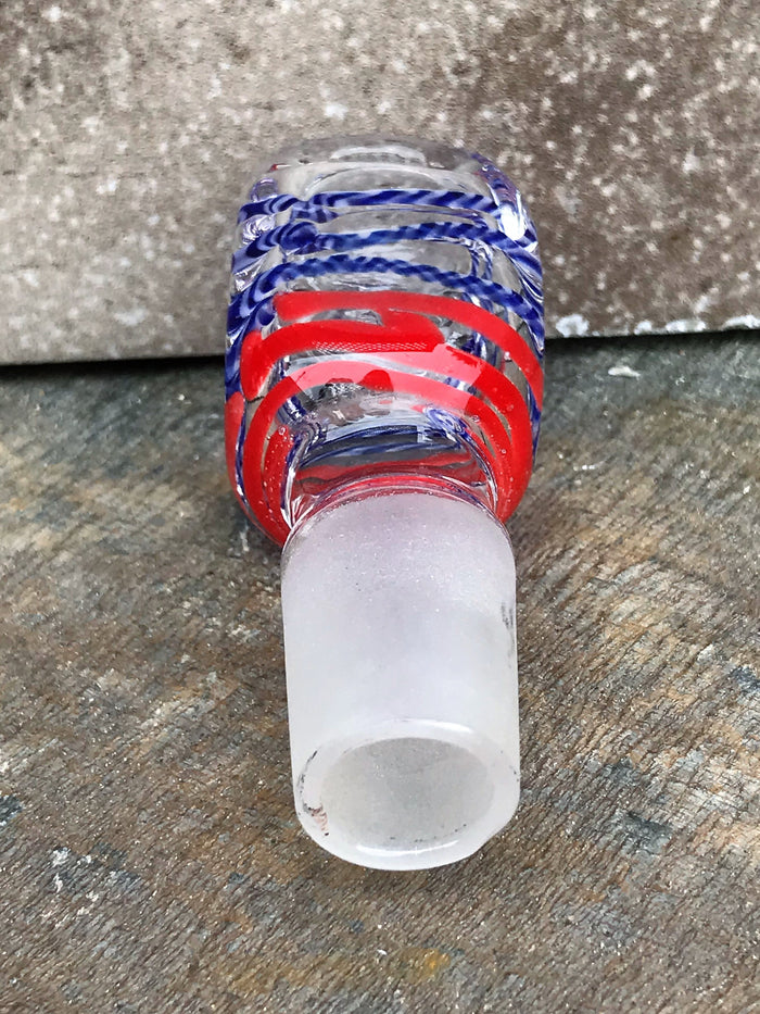 18mm Male Thick Glass, Square Shape, Herb Bowl - Colors may vary