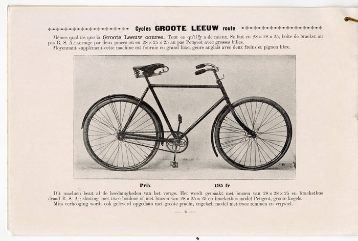 1914 Edwardian De Groote Leeuw European Paper Bicycle Catalog