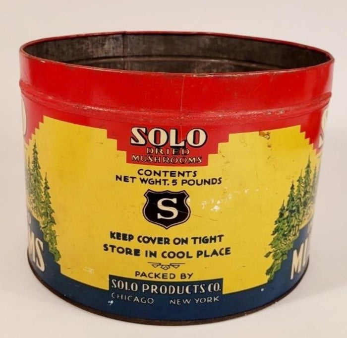 1920's Antique SOLO Dried Mushrooms Tin ONLY, Empty