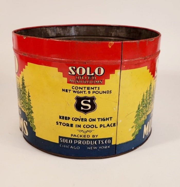 1920's Antique SOLO Dried Mushrooms Tin ONLY, Empty