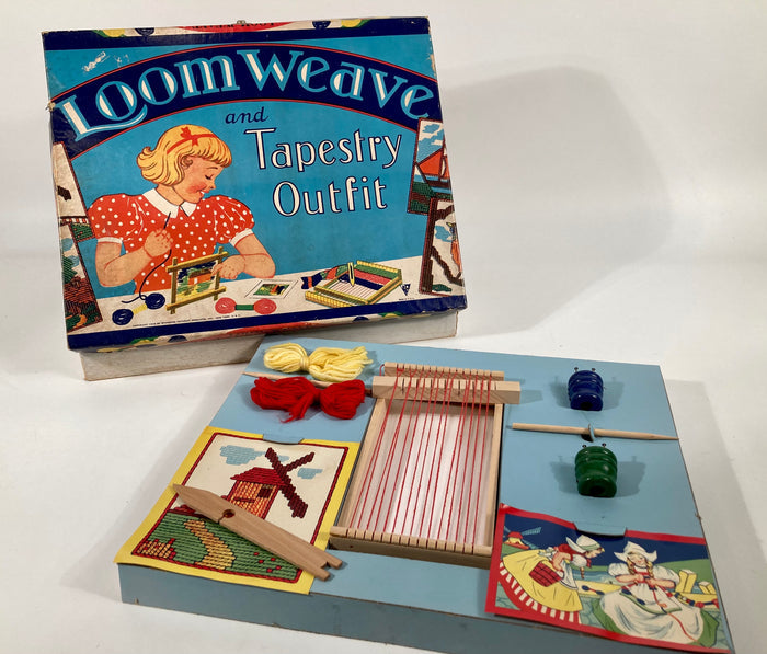 1942 Loom Weave and Tapestry Outfit, Children's Knitting Game, Fashion, Art