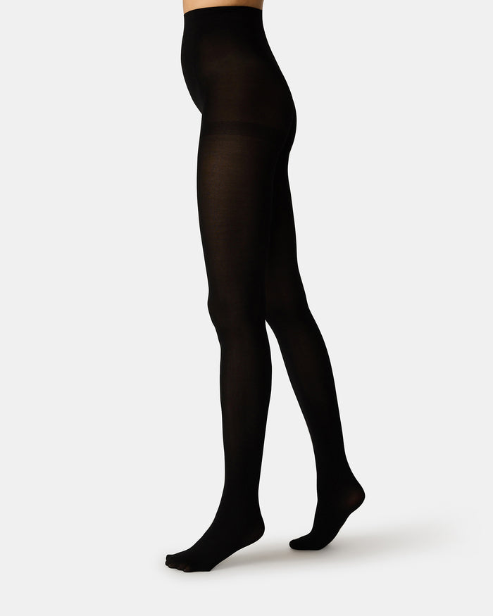 2 PACK SOLID OPAQUE TIGHTS BURGUNDY