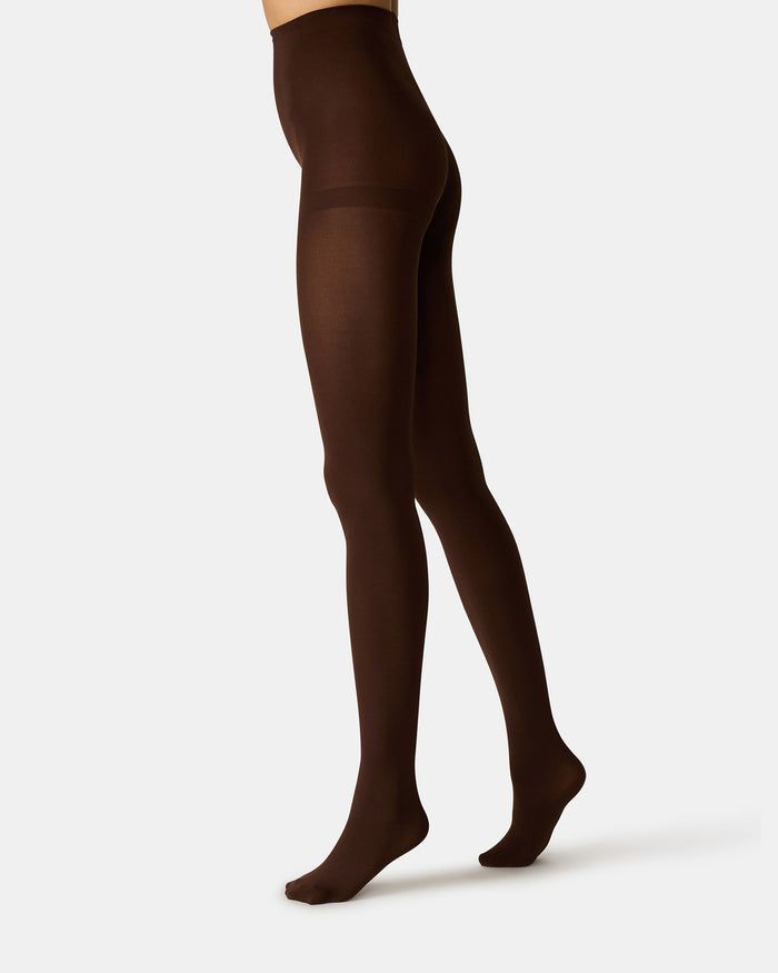 2 PACK SOLID OPAQUE Dark Brown Mesh Women's Tights Pack | Steve Madden