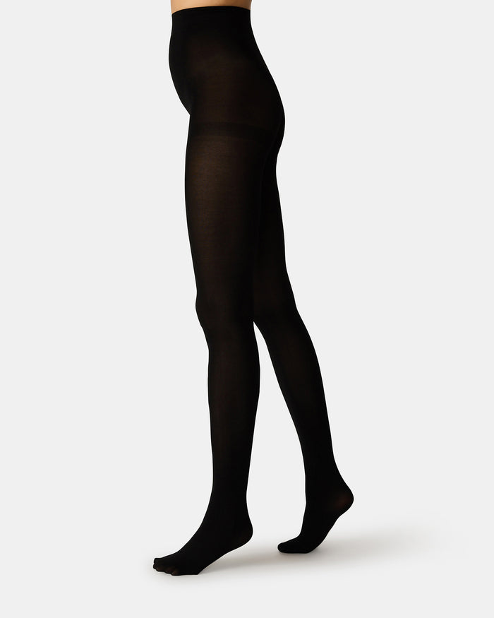 2 PACK SOLID OPAQUE TIGHTS DARK BROWN