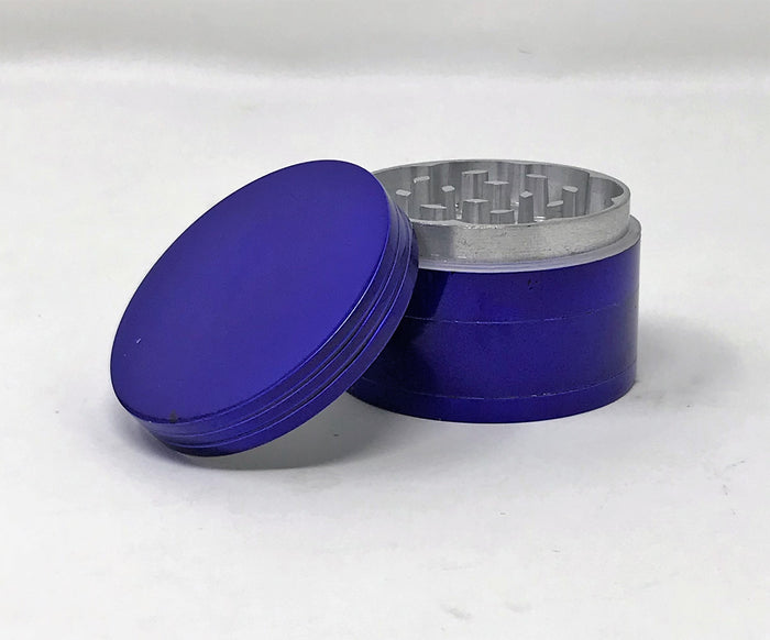 2'' Spice Herb Grinder with Pollen Catcher Metal 4 Part Grinder - Blue