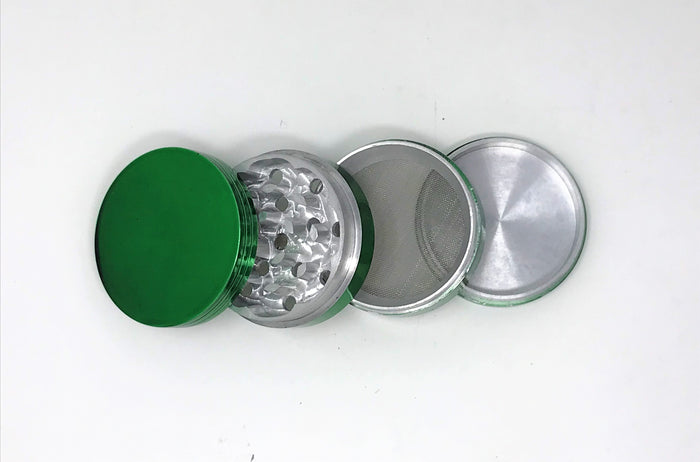2'' Spice Herb Grinder with Pollen Catcher Metal 4 Part Grinder - Green