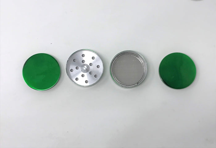 2'' Spice Herb Grinder with Pollen Catcher Metal 4 Part Grinder - Green