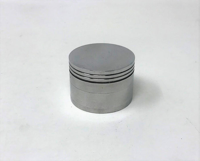 2'' Spice Herb Grinder with Pollen Catcher Metal 4 Part Grinder - Silver