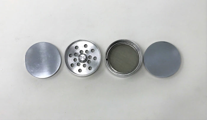2'' Spice Herb Grinder with Pollen Catcher Metal 4 Part Grinder - Silver