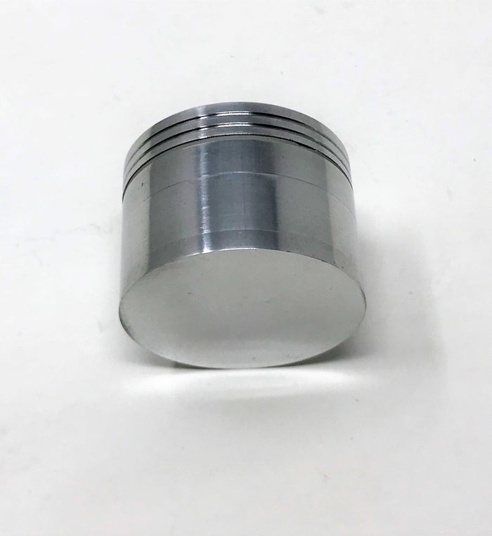 2'' Spice Herb Grinder with Pollen Catcher Metal 4 Part Grinder - Silver