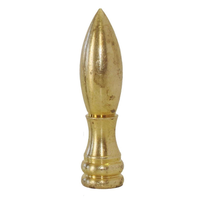 2" Teardrop Lamp Finial Tapped 1/4-27 Brass Unfinished (10964U)