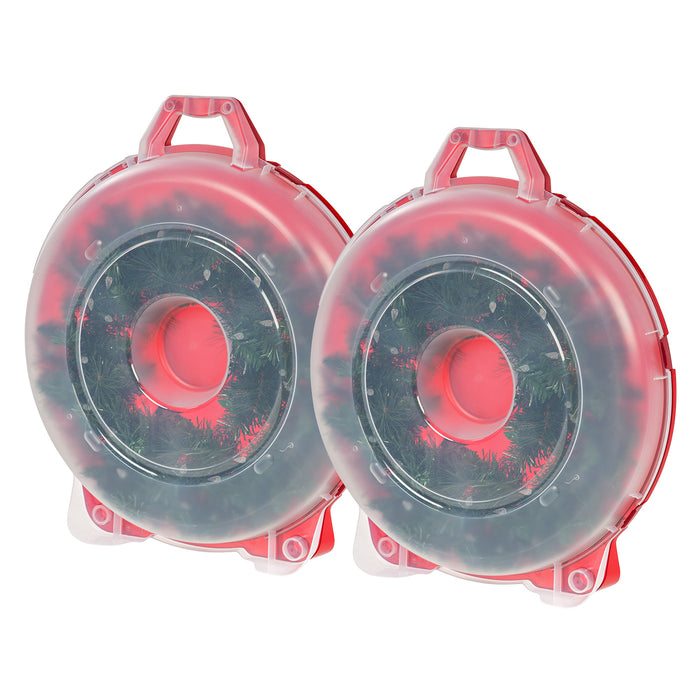 24" Wreath Box, 2 Pack - Red - IRIS USA, Inc.
