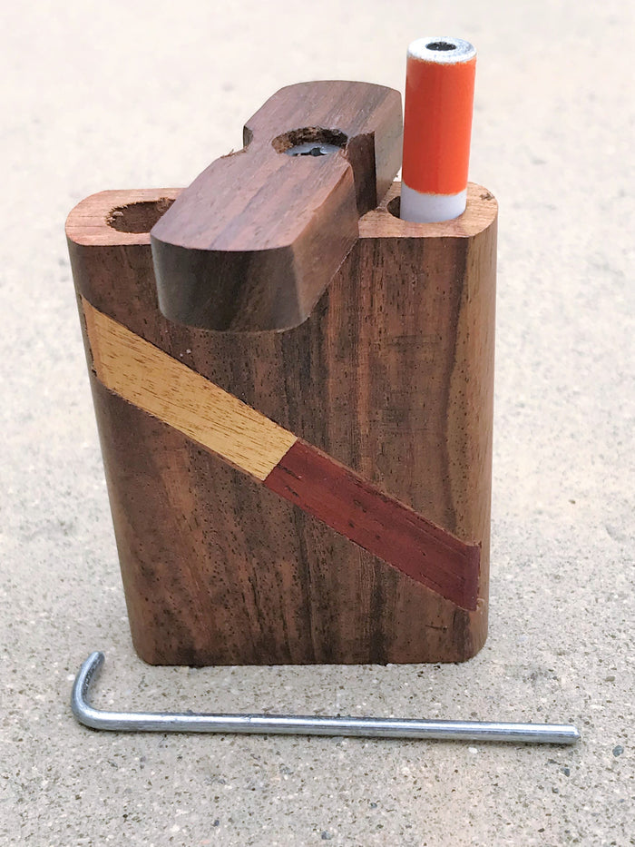 3" Pocket Size Natural Wood Dugout/Stash Box includes Metal Bat One Hitter & Cleaning Tool