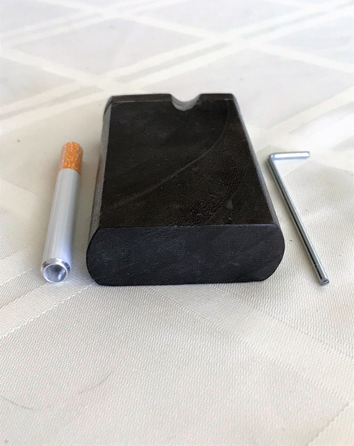 4" Natural Wood Dugout/Stash Box with Markings & Cleaning Tool