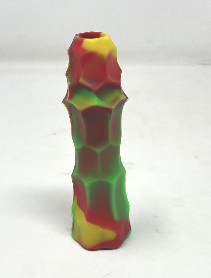 4" Silicone Chillum One Hitter with Glass 9 hole Bowl