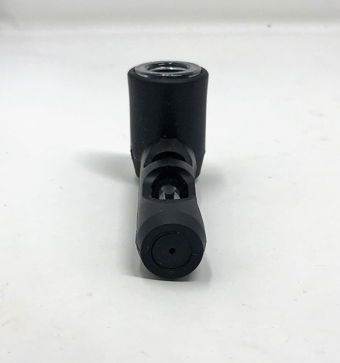 4" Silicone & Glass Hand Spoon Pipe w/Glass Bowl - Black