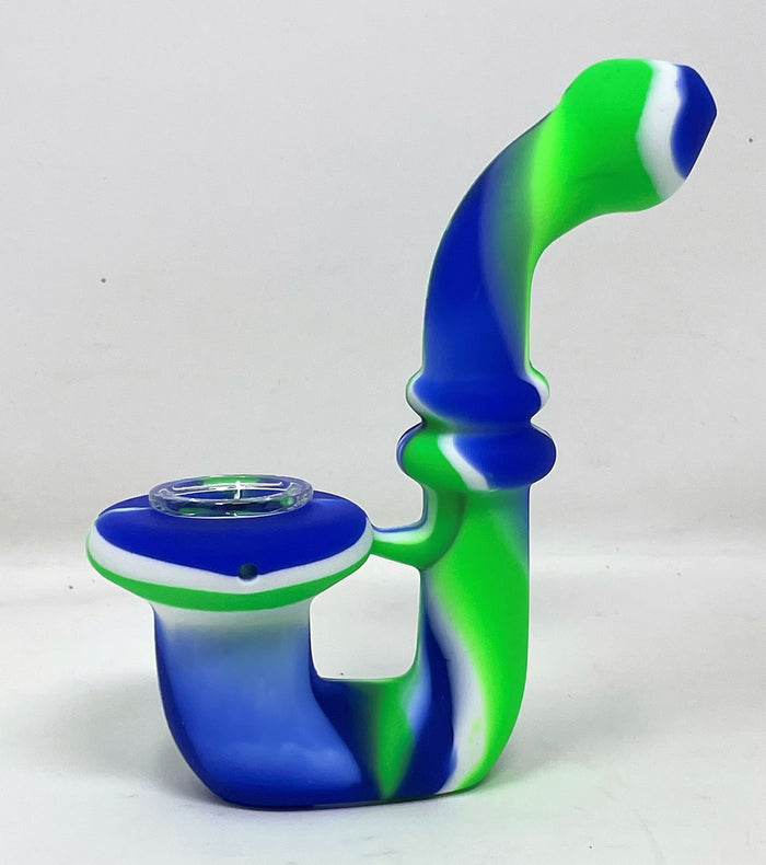 5" Silicone Sherlock Best Hand Pipe w/Thick Glass Bowl
