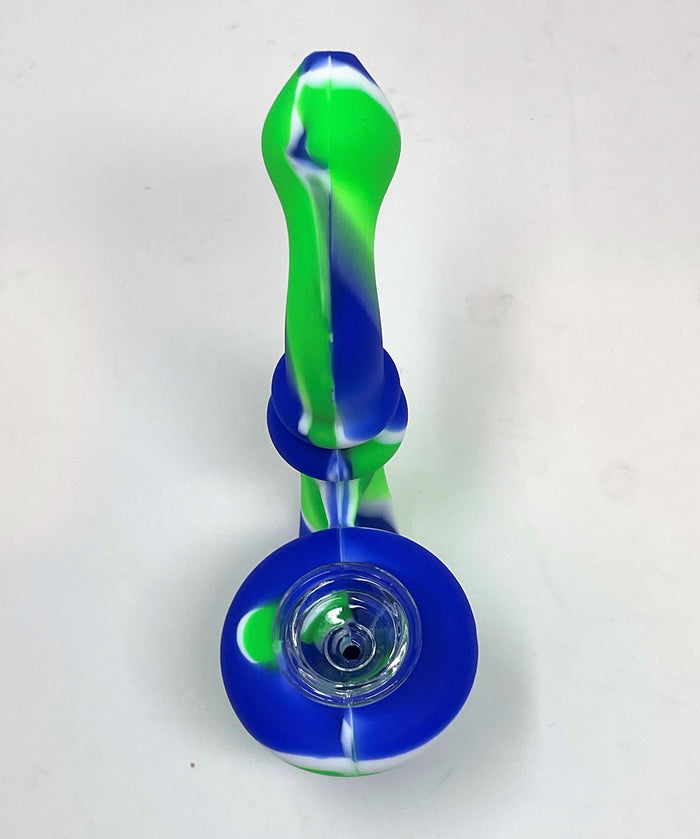 5" Silicone Sherlock Best Hand Pipe w/Thick Glass Bowl
