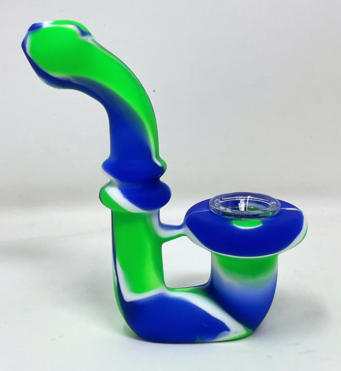 5" Silicone Sherlock Best Hand Pipe w/Thick Glass Bowl