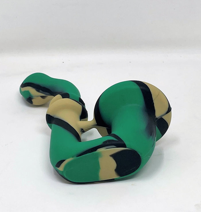 5" Silicone Sherlock Hand Pipe w/Thick Glass Bowl