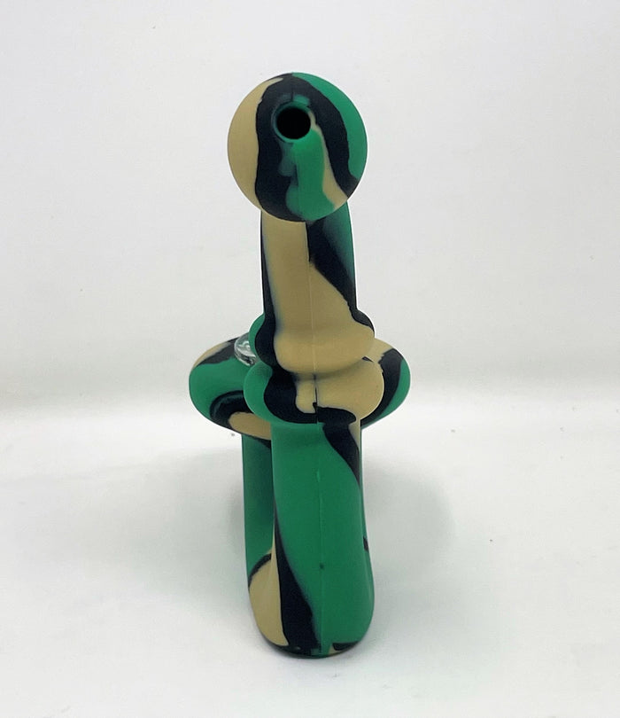 5" Silicone Sherlock Hand Pipe w/Thick Glass Bowl