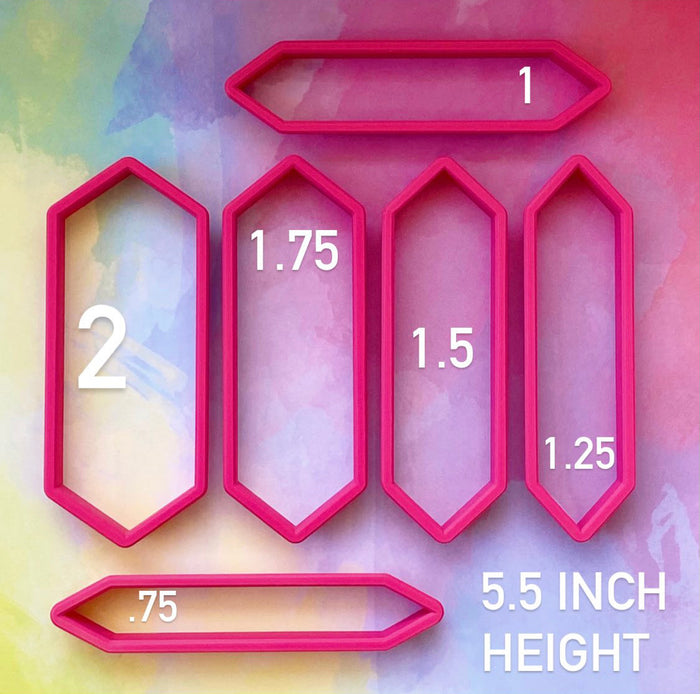 5.5 inch Elongated Hexagon Stick Cookie Cutters