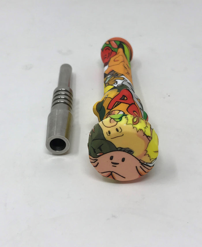7" Silicone Honey Straw with Titanium Tip - Pickachu Design