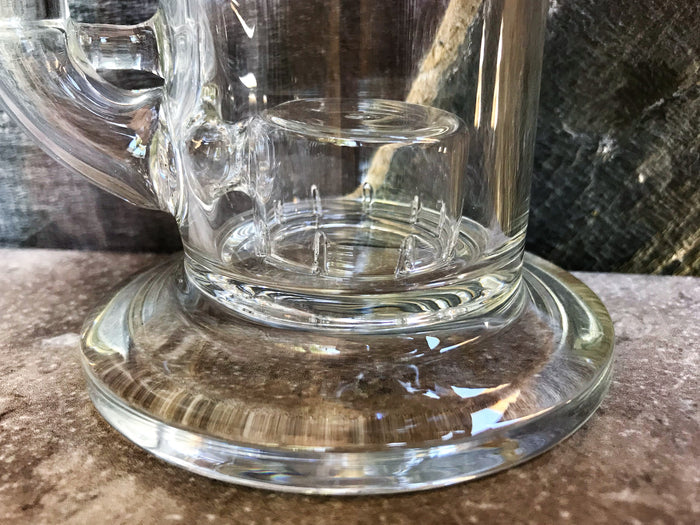 7" Thick Glass Rig Dome Perc w/14mm Quartz Banger, Tool & Container - All Clear