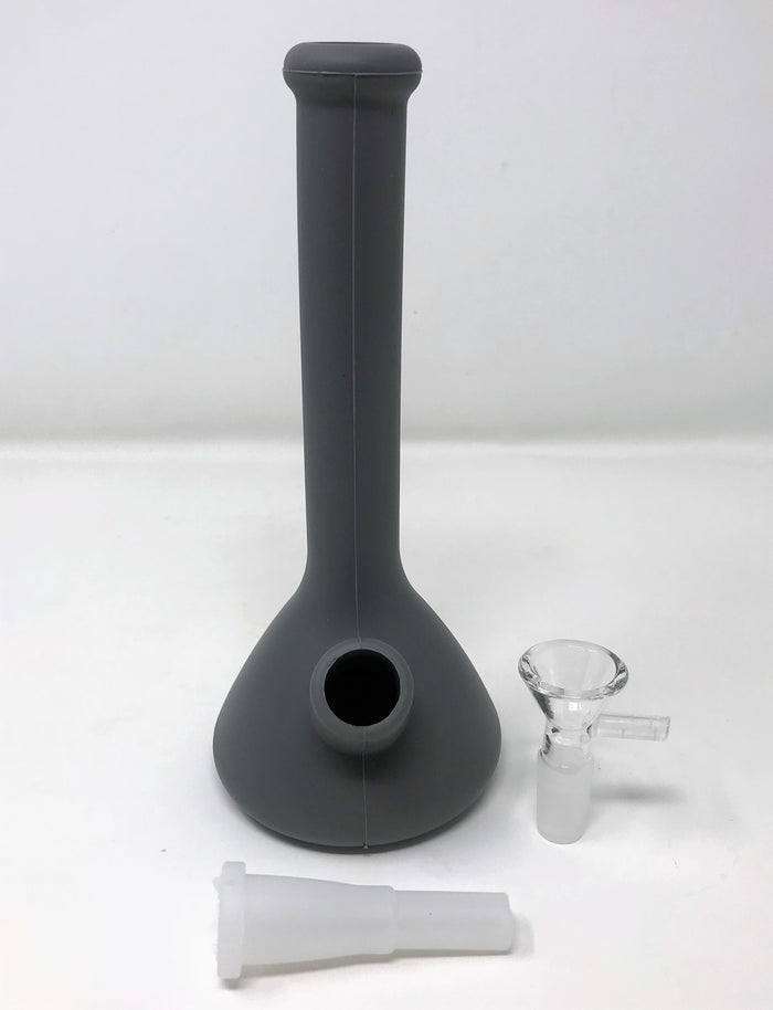 7.5" Silicone Detachable Beaker Unbreakable Bong in Gray w/14mm Bowl