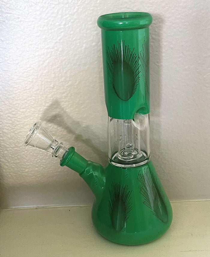 8" Glass Beaker Bong Dome Perc Ice Catchers Slide in stem with Bowl