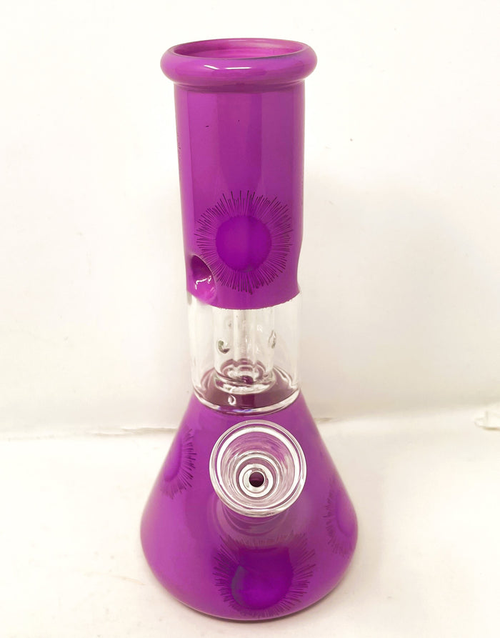 8" Glass Beaker Bong Dome Perc Ice Catchers Slide in stem with Bowl